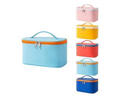 LIVACASA Kulturtasche Damen Wasserdicht Kulturbeutel Groß Travel Waschtasche Mädchen Kosmetiktasche Kit Kulturbeutel Schminktasche Make-up Tasche für Reise Urlaub Camping Hellblau L