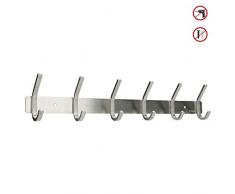 Jaysamay Befestigen Ohne Bohren Kleben Doppelhaken Hakenleiste Kleiderhaken - 304 Edelstahl Wandgaderobe Bademantelhaken Handtuchhalter Garderobenhaken Wandhaken mit 6 Haken