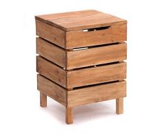 RUSTIKALER Holz HOCKER Storage 50 | 50x35x35cm (HxBxT), Mahagoni Recyclingholz, massiv | Klappbox, Wäschekorb im Shabby Design