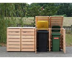 binnen-markt 4er Mülltonnenbox/Mülltonnenverkleidung 240 L Holz, Douglasie Natur