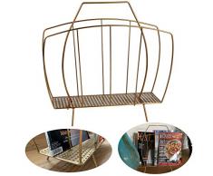 LS-LebenStil Metall Zeitungsständer Retro Gold Zeitschriftenständer Zeitungshalter