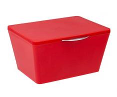 WENKO Aufbewahrungsbox mit Deckel Brasil Rot Füllkörbchen Wäschebox Ablage