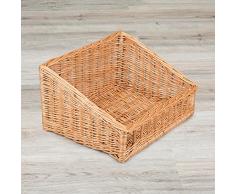 Füllkorb mit Vorderansicht aus Vollweide / 130 mm Höhe / Weidekorb / Thekenkorb / ideal zur Warenpräsentation in Bäckerei oder Gastronomie