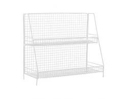 SHGK Eisen Desktop Bücherregal 2-Tier Multifunktional Schreibtischablage Regale Zeitschriftenablage Pflanze Blumenständer Hauptküchen-Büro