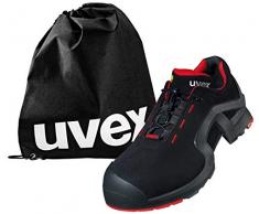 Uvex 1 - Arbeitsschuhe - Sicherheitsschuhe S3 SRC ESD - leicht & rutschfest - mit Schuhbeutel - Rot-Schwarz - 42