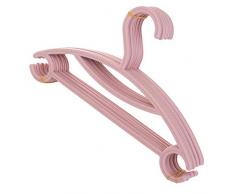COMVIP Kleiderbügel-Set, 4 Stile, Kunststoff, platzsparend, rutschfest, Plastik, Style1 Pink, 30.5 * 16.5cm