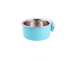 Ogquaton Kiste Hundenapf Abnehmbare Edelstahl-Korbschale Hängende Hundenapfschale Kleines Wasser Futterautomat für Hunde Katzen Kaninchen Vögel Blau Heimtierbedarf Umweltfreundlich und praktisch