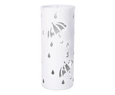 WOLTU Schirmständer Regenschirmständer Schirmhalter für Gehstöcke Mit Wasserauffangschale Haken Ø20 x H49 cm Weiß SST01ws