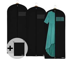 HELPAT 3X robuster Kleidersack inkl. Schuhbeutel – 150 x 60 cm – Premium Kleiderhülle aus atmungsaktivem Stoff – Große Kleidertasche, optimal zur Kleideraufbewahrung – Praktisches Set für unterwegs