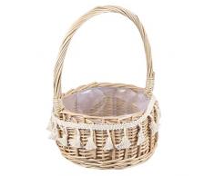 PRETYZOOM Boho Blumenkorb Hochzeit Rattan Korb Strohkorb Pflanzen für Hochzeitsfest Party Deko Foto Requisiten