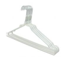 famy.Shop 100 Drahtbügel in weiß, Metall-Kleiderbügel, Drahtkleiderbügel hochwertige Pulverbeschichtung, verzinkte Haken, stabil, 2,3mm, 40cm