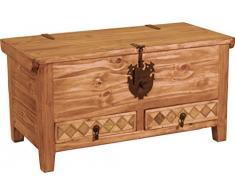 MiaMöbel Truhe Mexico Möbel 105x50x50 cm Landhausstil Massivholz Pinie Honig