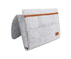 duquanxinquan Filztasche Filz Lagerung Beutel Betttasche Filz Bettablage Organizer Filz Zeitungsständer Zeitungskorb für Buch, Zeitschriften, iPad, Handy, Fernbedienung