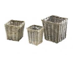 Rattanübertopf Rattan Übertopf Pflanzgefäß Pflanzschalen Pflanzgefäß Rattankorb Korbset Pflanzset 3er Set Pflanzkorb