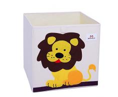 Meshela Aufbewahrungsbox für Kinderzimmer faltbarer waschbarer Cartoon Spielzeugkiste geeignet für Spielzeug, Kleidung, Kinderbücher Aufbewahrungskiste (Löwe)
