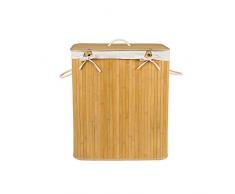 Edaygo Wäschekorb Wäschesammler Bambus mit Deckel, 100 Liter, eckig, Natur