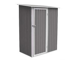 HATTORO P80 Geräteschrank HELLGRAU Geräteschuppen Metall-Schrank Metall-Schuppen Garten-Schrank 130 cm x 80cm x 186 cm