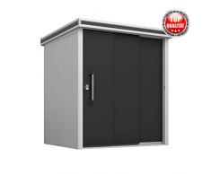 GFP Gerätehaus Manuel 1815 aus Metall, 187x152x212cm - formstabil und witterungsbeständig - Verschiedene Größen, Premium Qualität Geräteschuppen, Schuppen & Gartenhaus mit Schiebetür und Flachdach