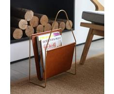 STAND&XK Leder Zeitschriftenstände Inhaber,dekoratives Metall Desktop Zeitschriften Aufbewahrung Zeitschriften-ständer,Zeitung,Tablets Im Badezimmer,Office-d