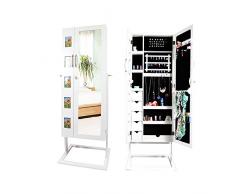 YAzNdom Schmuck Schrank Der gespiegelte Schmuckrahmen kann das Ring-Halsketten-Armband sicher aufbewahren oder als Spiegel for Sie verwendet Werden. Wandmontage Schmuckschränkchen