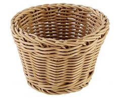 APS Korb rund „Profi Line“, hellbrauner Flechtkorb, Körbchen aus Polypropylen, Behältnis aus Flechtwerk, Brötchenkorb, Lebensmittelkorb, Durchmesser Ø 13 cm, Höhe 10 cm