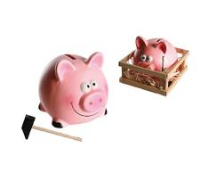 Out of the blue Spardose Schwein mit Hammer bunt 14 x 12 cm