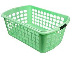 HRB Wäschekorb 59,5 x 39 x 23 cm, 44L Wäschewanne Wäsche Box (Mintgrün)