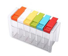 Würze Box Acryl, 6pcs/set Spice Jar Colorful Würze Box Kitchen Spice Aufbewahrungsbox Flasche Jars Würze Flasche Container (Acryl)