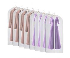 Univivi Leichte Kleidersäcke Kleidersäcke Staubdicht (60 cm x 152 cm, 8er-Set) mit durchgehendem Reißverschluss zum Aufbewahren und Transportieren im Schrank…