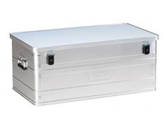 hünersdorff Aluminium-Box 140 Liter, spritzwassergeschützt, mit Gummi-Dichtung, leicht, stabil, Klapphandgriffe, Vorbereitung für Schlösser, Farbe: silber