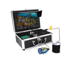 ASHATA Fischfinder Kamera, 9 Zoll TFT Farbdisplay Unterwasser 1000TVL Unterwasserfischerei Kamera,30 LEDs Fish Finder Unterwasserfischen Kamera Fischfinder Aluminiumbox+15M Kabel(EU)
