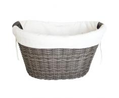 Habau Holzkorb aus Polyethylen mit Metallrahmen, Grau, 63,5 x 44,5 x 30 cm