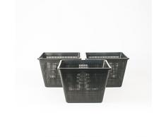 Inter Flower -3 Set XXL Pflanzkörbe Wasserpflanzen 28x28x18cm / für Gartenteich - gut geeignet für Teichplfanzen wie Seerosen/Kunststoff/Teichpflanzen Korb, Gartenteich Wasserpflanzen