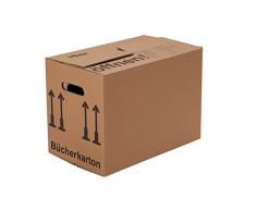 BB-Verpackungen Bücherkartons Profi 2-wellig | 25 Stück | Aktenkartons Archivbox 500 x 300 x 350 mm | Karton mit Deckel & Schmetterlingsboden | 40KG Tragkraft | Bookbox für Umzug, Dokumente & Bücher