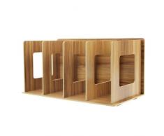 Abnehmbar Holz Schreibtisch Organizer Stehsammler Archivsammle DIY Buchablagen mit 4 Fächer Katalogsammler für Bücher Ordner Zeitschriften Notizbücher CD Halter