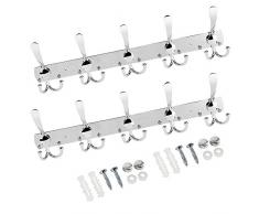 WYCTIN Hakenleiste Kleiderhaken 2 Stück 15 Edelstahl Rostfrei Wandgaderobe Handtuchhaken Wandhaken Bademantelhaken Mantelhaken Bad Haken Handtuchhalter