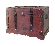 HMF 6400-170 Schatztruhe aus Holz mit Schloss | 70 x 45 x 48 cm | Groß | Frankreich
