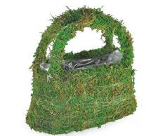 Handtasche Garten Pflanzkorb Handmade Woven Moss Handtasche Pflanzkorb Handwoven Green Flower Basket Hochzeit Zubehör