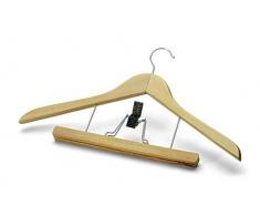 Sanifri 470015087 Konfektionsbügel, Holz lackiert, 44 cm, mit Hosenspanner, 2-er Set