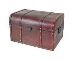 HMF 6406-140 Schatztruhe aus Holz | 40 x 30 x 25 cm | Groß | Portugal