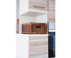 VIVANNO Flechtkorb Regalkorb Schrankkorb Rattan braun Attraktiv - 16 x 34 x 27 cm