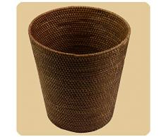Simandra Rattan Papierkorb Burma, Flechtkorb Basket Korb Deko Unikat Handarbeit Natur rund