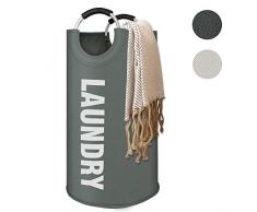 GoMaihe Falt Wäschekorb Kind 74L, Groß Faltbare Wäschesammler Wäschesack Reise, Wäschebox Wäschesortierer Wäschekörbe Wäschewanne mit Griff, Wäschetonne Laundry Basket für Kinderzimmer, Grau, MEHRWEG