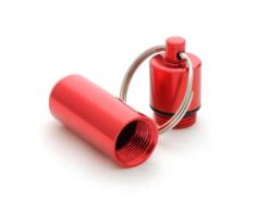 Ganzoo Mini-Kapsel/Pillen-Dose/Pillenbox Schlüsselanhänger/Aluminium-Box rot
