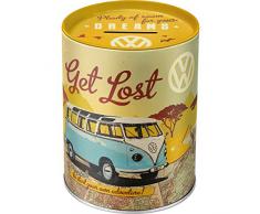 Nostalgic-Art - Volkswagen - VW Bulli T1 - Lets Get Lost - Spardose, Geschenke für VW Bus Fans, Sparschwein aus Metall, Vintage Sparbüchse aus Blech