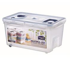 2 Stück Lock & Lock Universalbox, Aufbewahrungsbox, rechteckig, mit Griffen, 21,0 Liter, transparent, 456 x 300 x 225 mm, Set by Danto®