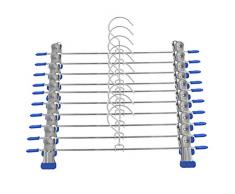 10 Stück Kleiderbügel Anti-Rutsch & Faltenfrei Einstellbar Platzsparend Hosenbügel Kleiderbügel Rockbügel für Jacken Mäntel Hängende Hosen
