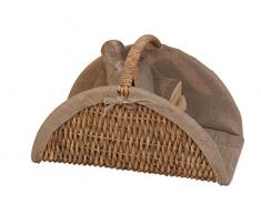 moebel direkt online Holzkorb _ handgefflochtener Korb _ Stabile Ausführung mit Eisenrahmen