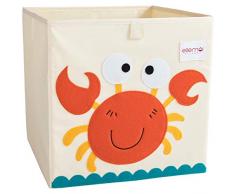 ELLEMOI Aufbewahrungsboxen für Kinderzimmer Große Kapazität Faltbar Aufbewahrung Spielzeug, Kleidung, Schuhe Aufbewahrungsbox (Krabbe)