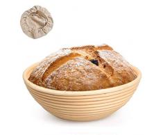 Brotkorb, Flechtkorb Korb Schale Gastrotauglich Natürliches Rattan Korb Backteig Schüssel Sauerteig Prüfkorb, 23 x 8,5 cm